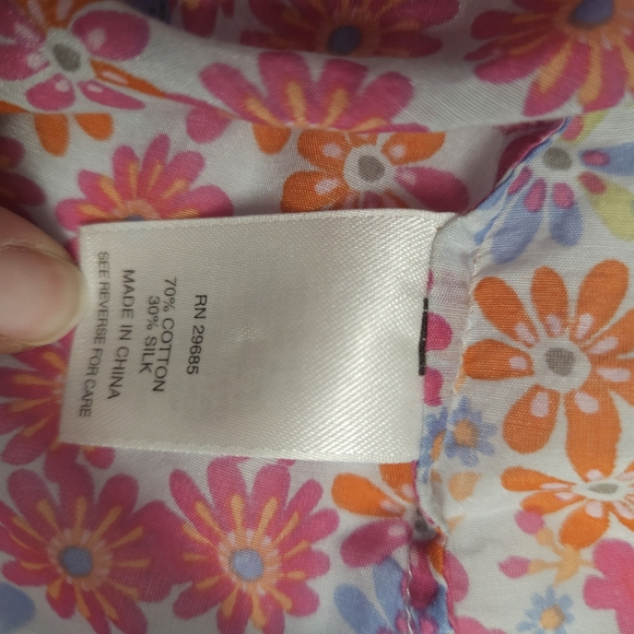 PENDLETON floral silk cotton blend blouse size 12 - Picture 7 of 7